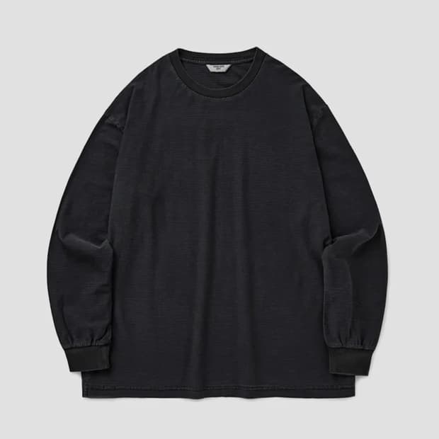 유니온블루 다이드 보더티 블랙 L사이즈