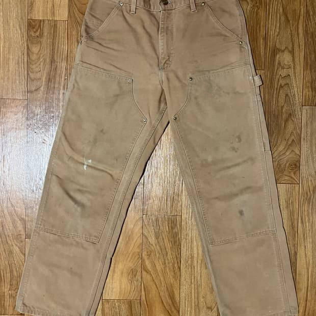 80s 칼하트 더블니 팬츠 탄색상 usa