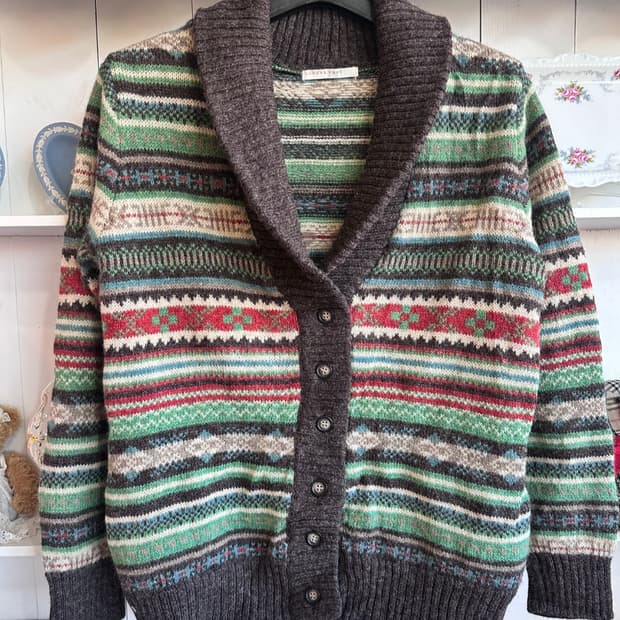 로니스팜 노르딕 숄카라 니트 가디건