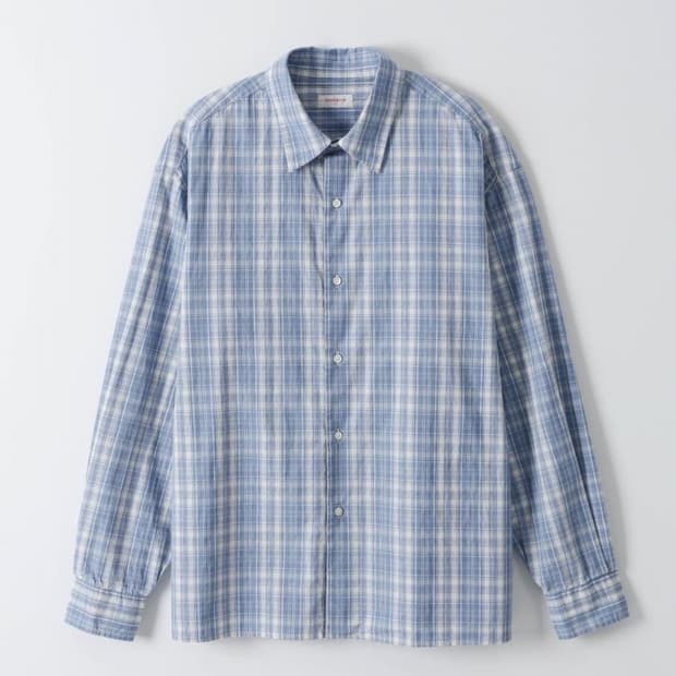 (4) 에브리원 에브리데이 체크셔츠 라이트블루