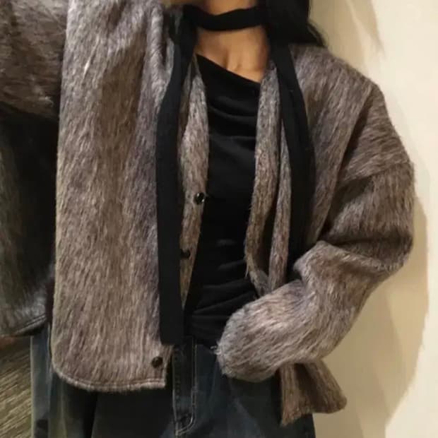 TUDB 모헤어 가디건 자켓