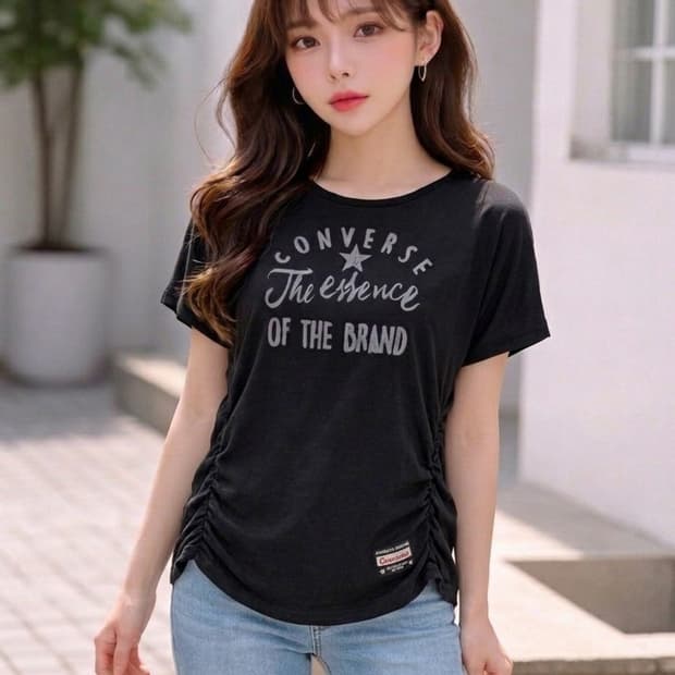 [LL] 컨버스 사이드 셔링 디테일 그래픽 티셔츠 (일본판 정품)