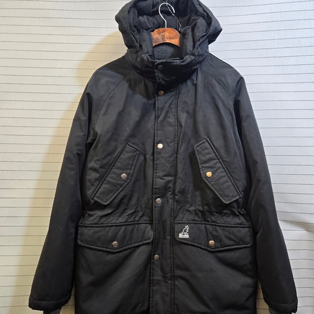 캉골 블랙 후드 패딩 점퍼