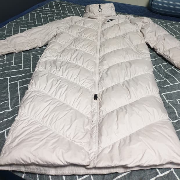 나이키 NSW 덕다운필 롱패딩 아이보리 (S)