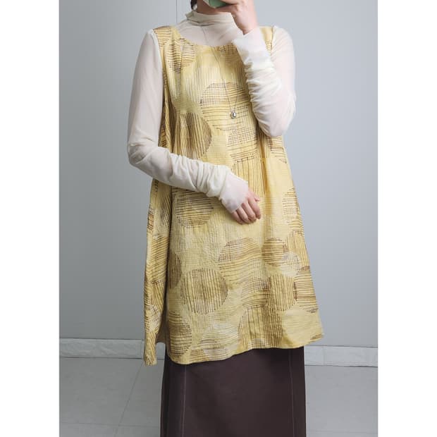 도트 자수 원피스•롱 블라우스