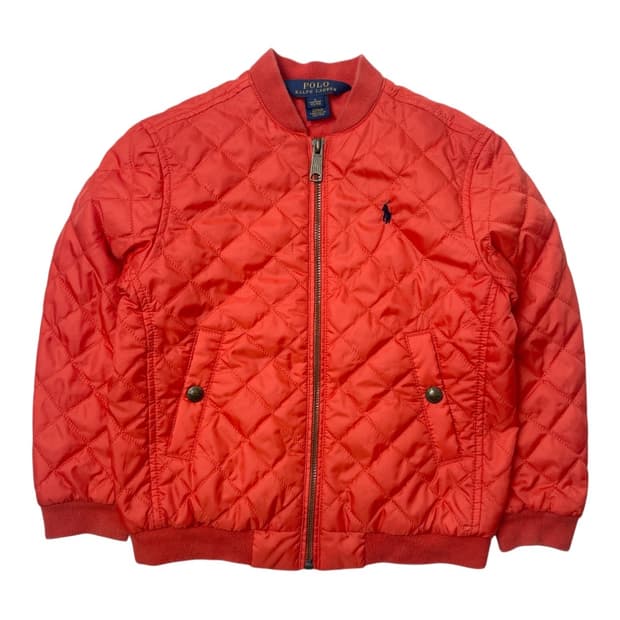 [중고] 폴로 랄프로렌 키즈 퀼팅 봄버 패딩 자켓 오렌지