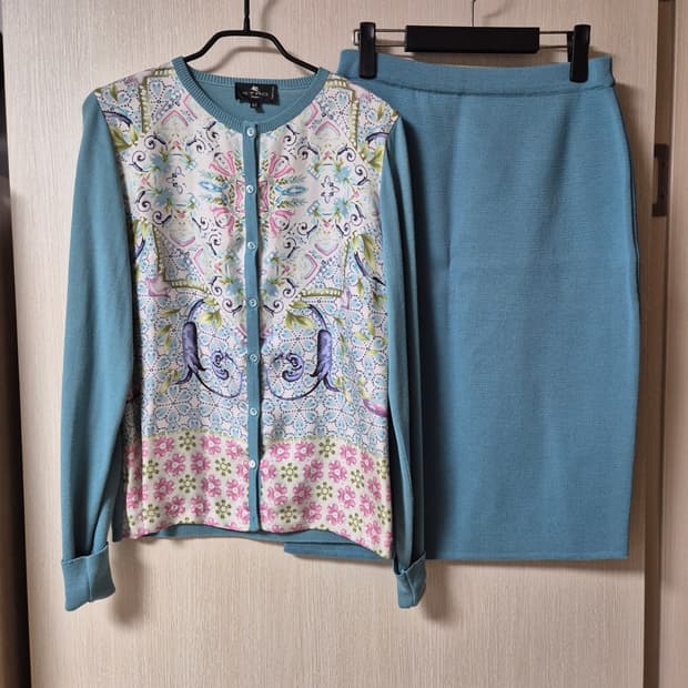 (정품) 에뜨로 실크 니트가디건 세트 셋업 투피스 66