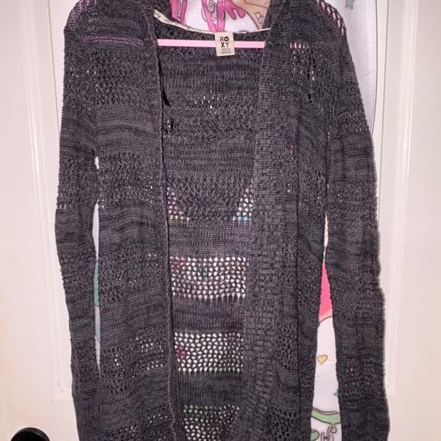 [Roxy] 빈티지 시스루 니트 후드 가디건