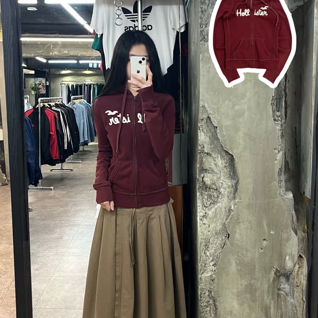 아베크롬비 기모 후드티 버건디 L #csz2737 