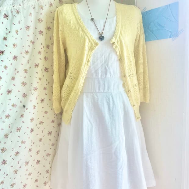 모리걸 빈티지 레몬코어 가디건 set 💛🍋🤍