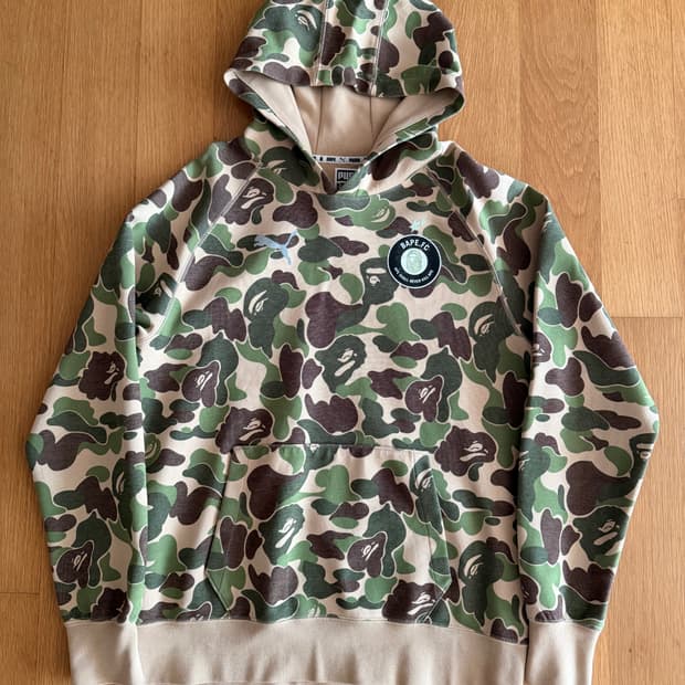 베이프 Bape 푸마 콜라보 후드 티셔츠