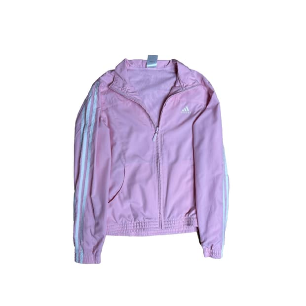 아디다스 핑크 바람막이 (바지와 세트)