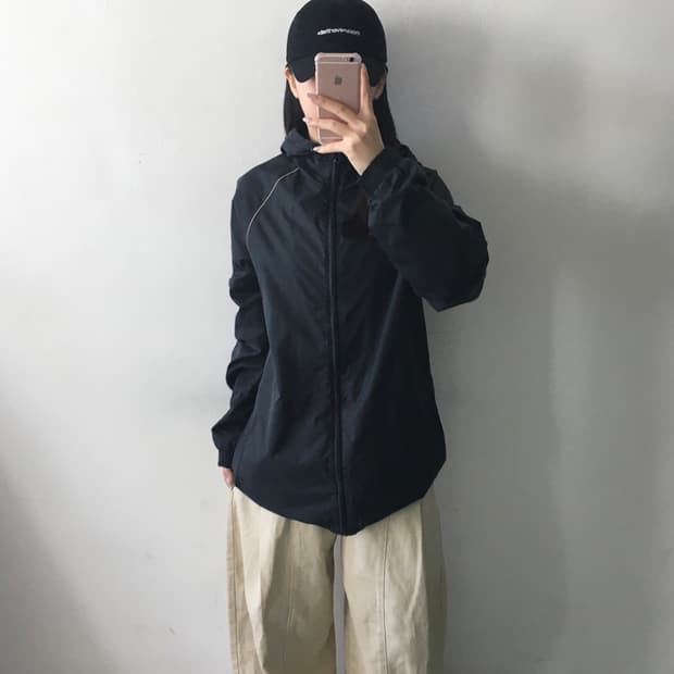 아디다스 삼선 후드 바람막이