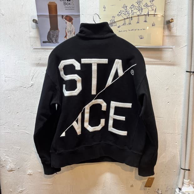 스텐스 서울 리버스위브 하프집업 스웻셔츠