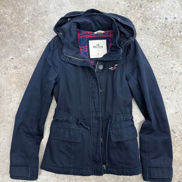 홀리스터 네이비 로고 자켓 핀터깔