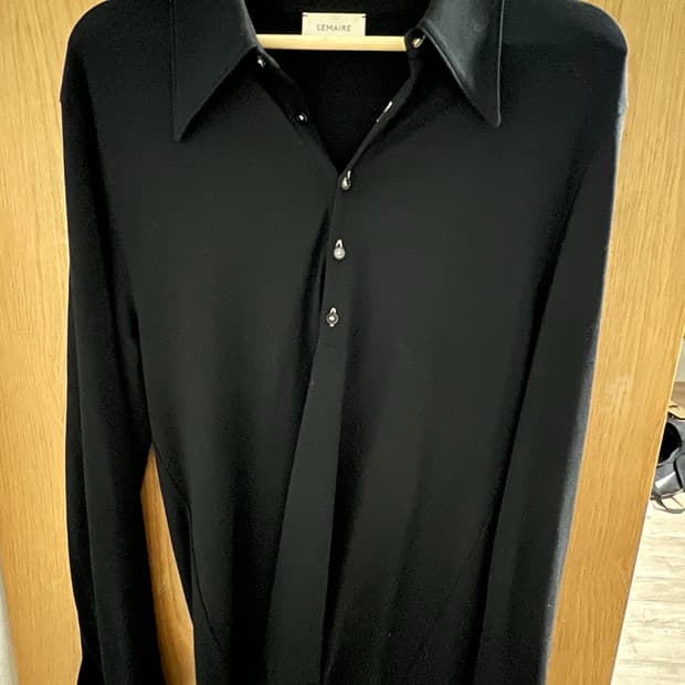 Lemaire CREPE POLO BLACK 