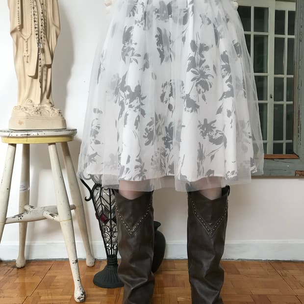 vintage pattern sha skirt