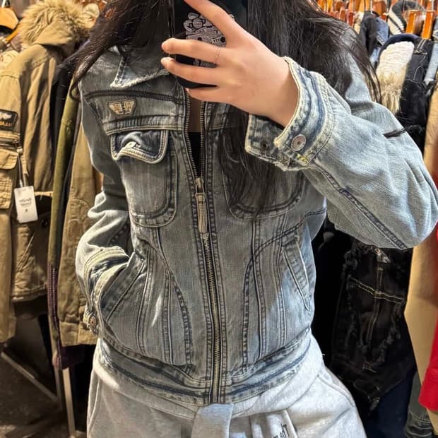 디젤깔 빈티지 청자켓