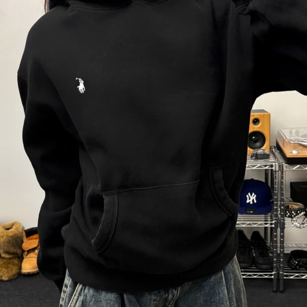 폴로 랄프로렌 화이트 포니 후드티