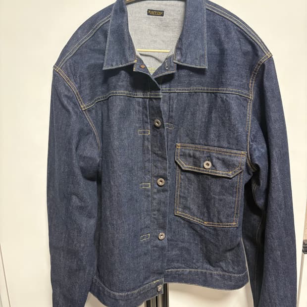 캐피탈 14oz 데님 원 워시 자켓 
