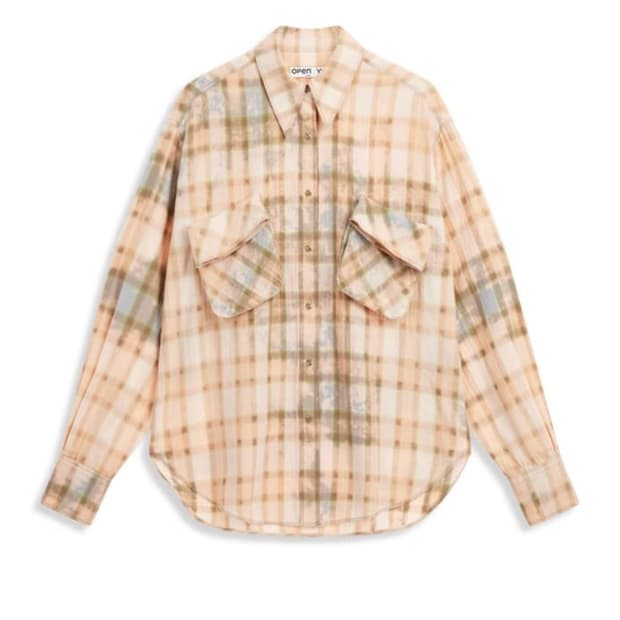 Open yy 페이디드 체크 포켓 셔츠 s 구매 원해요
