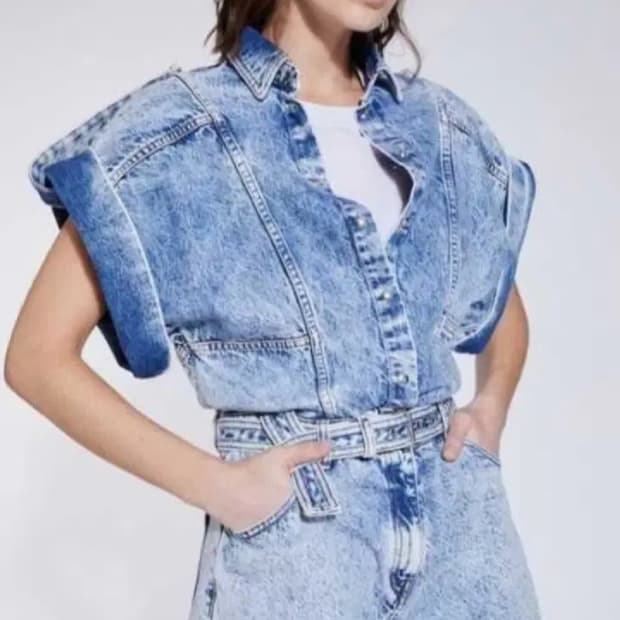 이로 데님 점프수트 44~55사이즈