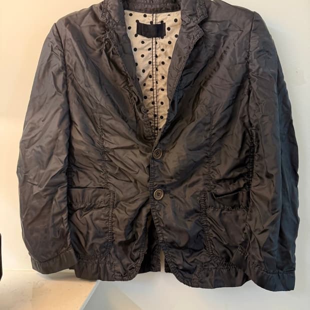 꼼데가르송 트리콧 블랙 리버시블 도트 자켓