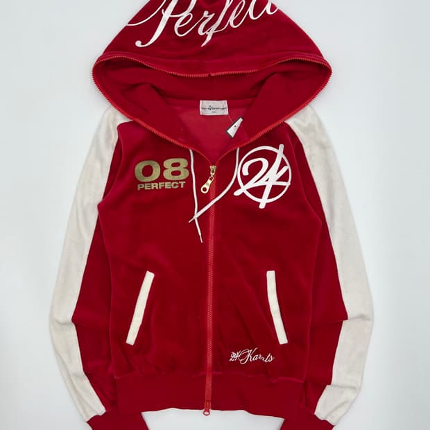 24KORTAS y2k 벨벳 후드집업