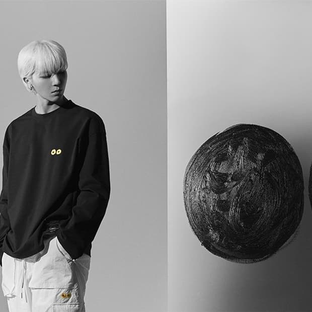 송지오X송민호 컬렉션 블랙썬플라워 긴팔티