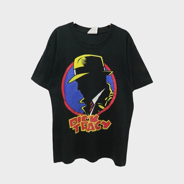 90's Dick Tracy 프린트 티셔츠