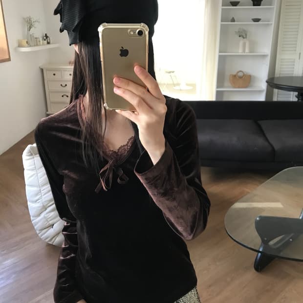 vintage velvet lace top