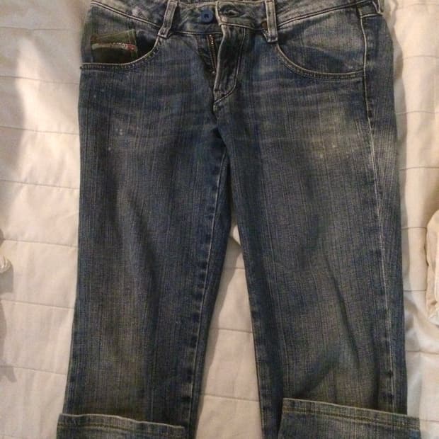 디젤 로우라이즈 워싱 데님 팬츠 청바지 스트레이트진 포켓