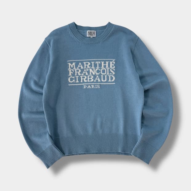 마리떼프랑소와저버 루즈핏 클래식 로고 스카이블루 니트