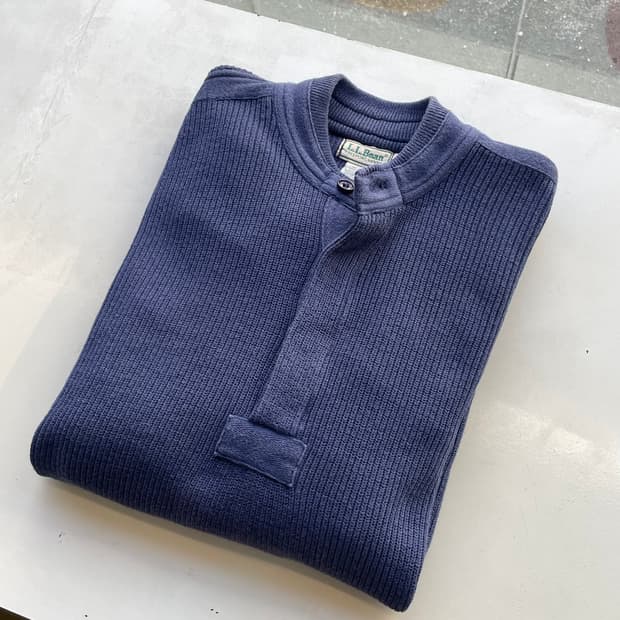 90s USA LL bean Henley neck camp sweater