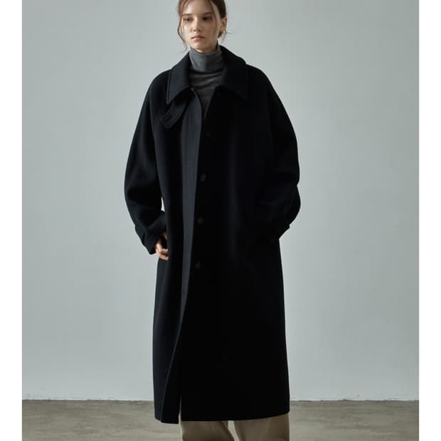 파사드패턴 오버핏 캐시미어 발마칸 코트 S _Black