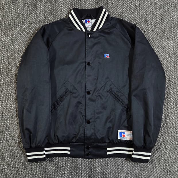 러셀 Russell 블랙 스타디움 바시티 자켓
