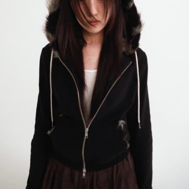 settle for moon 울프털 후드집업