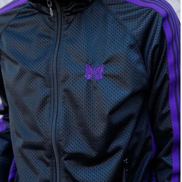 Needles X URBS 트랙 재킷 저지 검정 보라색 어반서치