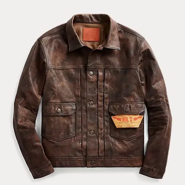 Rrl 더블알엘 레더 가죽자켓 s
