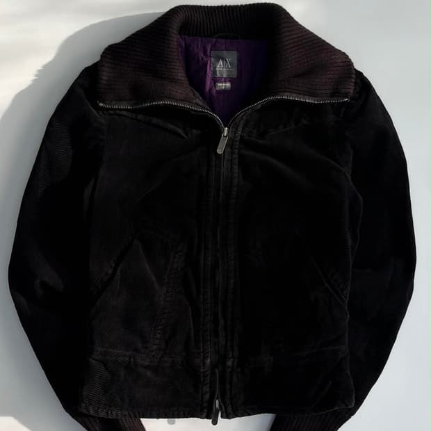 [S] 아르마니 익스체인지 코듀로이 퀄팅 하이넥 자켓