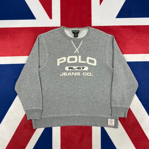 폴로진스 아치로고 맨투맨 L 실측 XL 