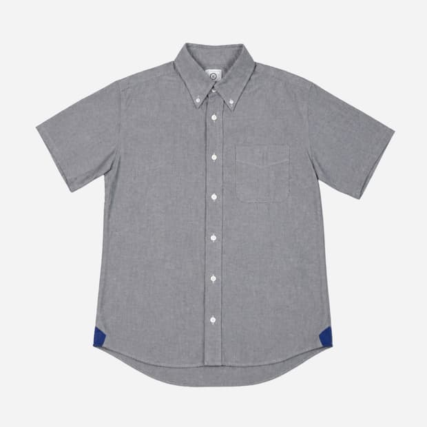 Visvim 비즈빔 버튼 다운 하프 슬리브 셔츠