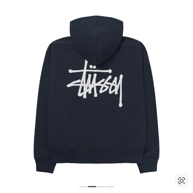 스투시 베이직 스투시 후드 집업 네이비 S