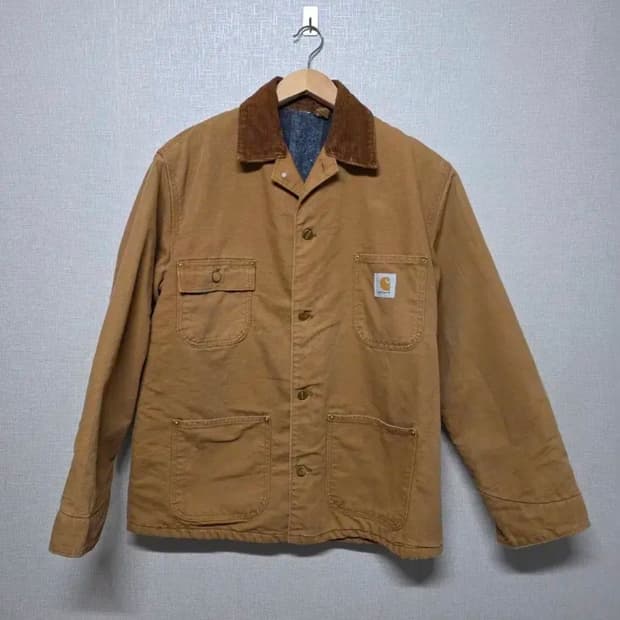 칼하트 브라운 덱 자켓 코듀로이 카라 사이즈 105