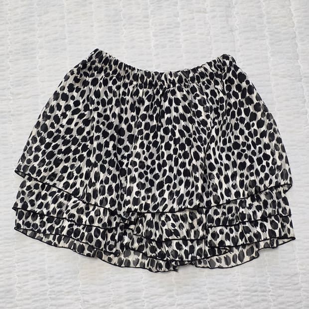 오네갸루 호피 캉캉 프릴 벌룬스커트