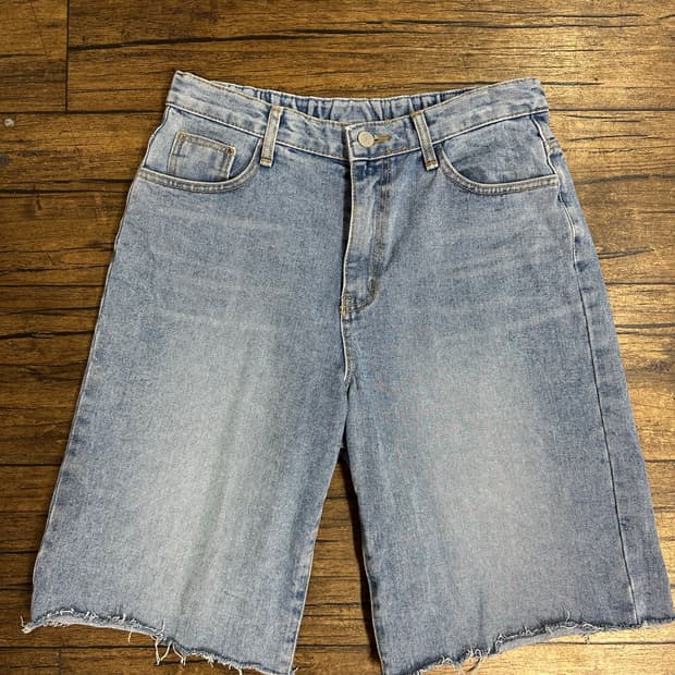 CALIN 리미티드 칼린 연청 데님 컷팅 반바지 28