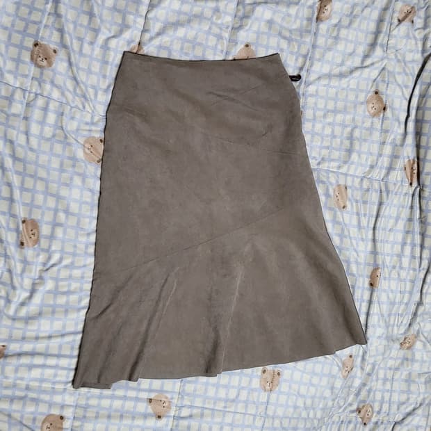 일브 미디 롱 벨벳 스커트 모리걸 보헤미안