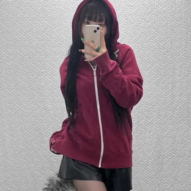 나이키 올드스쿨 레트로 버건디 와인 후드집업 L C09449