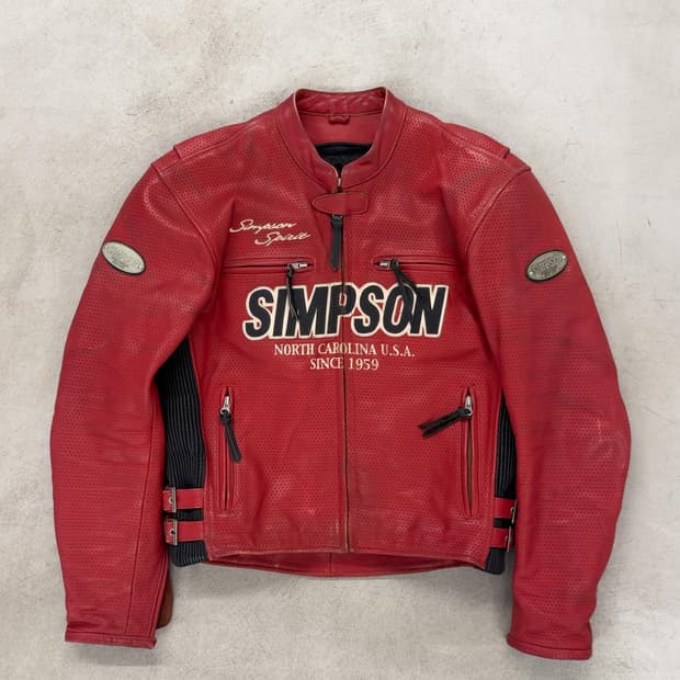 SIMPSON 레더 레이싱 자켓