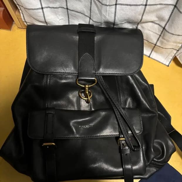 코치 가죽 백팩 블랙